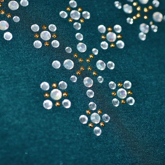 Dark Green skater dress with crystal design - Picture 4 of 7